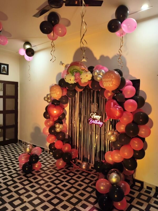 🎈✨ Pink & Black Glam Birthday Setup - Image 2