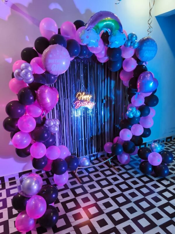 🎈✨ Pink & Black Glam Birthday Setup - Image 3
