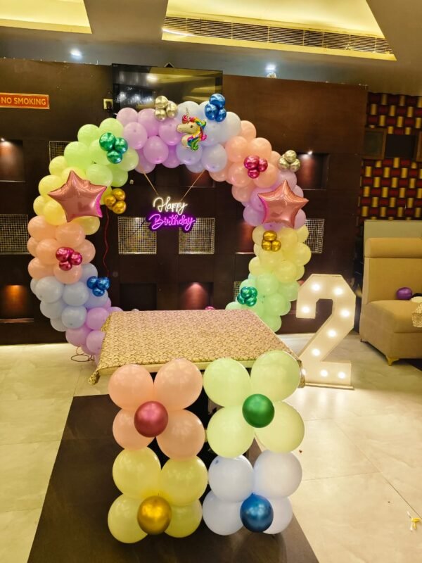 Unicorn Pastel Balloon Decor – 2nd Birthday Setup